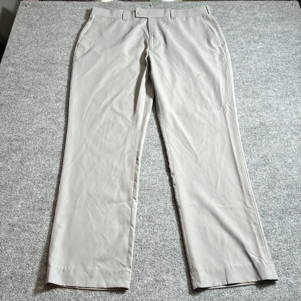 Louis Raphael Golf Pants Mens 40x32 Gray Flat‎ Front Performance Stretch